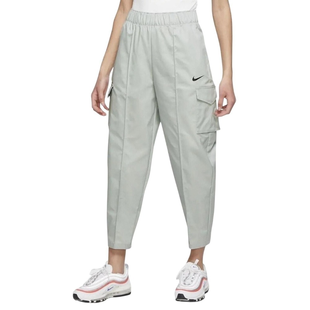 Nike Womens Sportswear Essentials Cargo Pants Grey Athletic Tapered DD5983-077